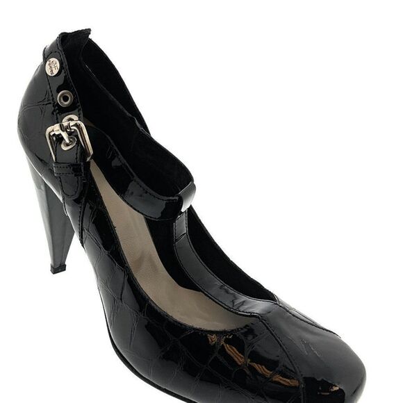 Store Return Excellent Condition Gianfranco Ferre Black Leather Pumps Size 40 - Picture 3 of 5